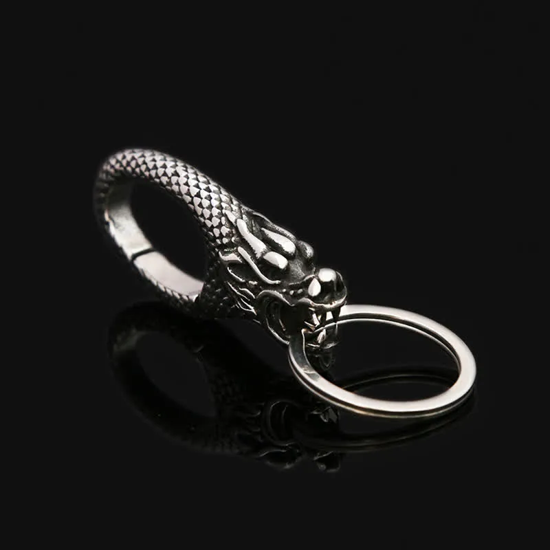 Delicate Antique Silver Dragon Head Keychain sold by FloralTrip product image thumbnail 5