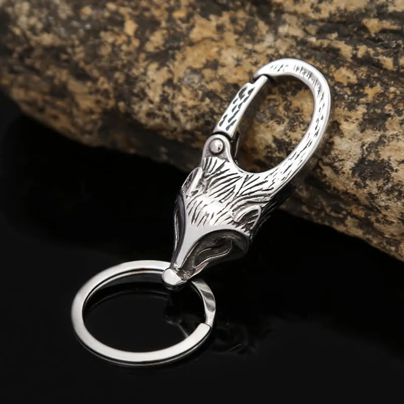 Unique Style Antique Silver Fox Head Keychain sold by FloralTrip product image thumbnail 3