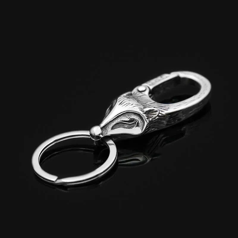 Unique Style Antique Silver Fox Head Keychain sold by FloralTrip
