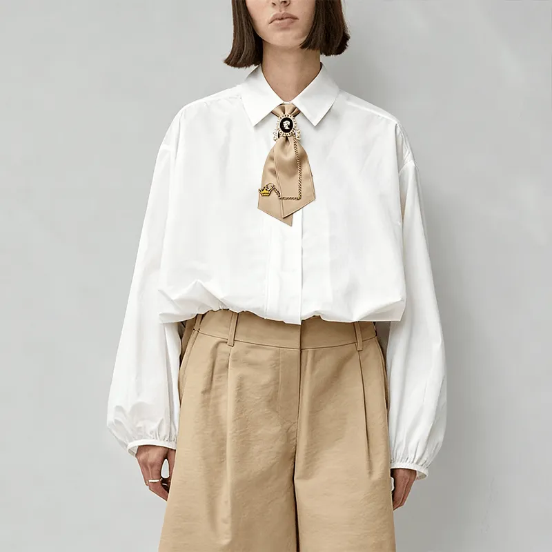 Pre-tied Pure Khaki Queen Women's Necktie sold by FloralTrip product image thumbnail 2