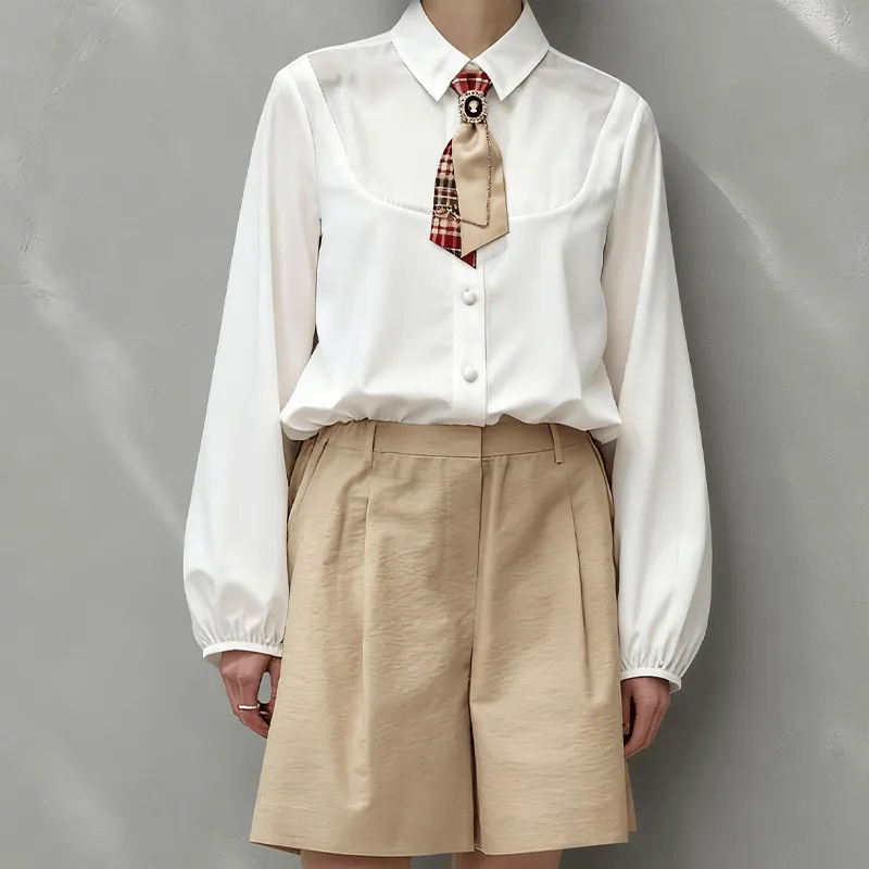 Fashionable Pre-tied Red Grid Queen Women's Necktie sold by FloralTrip product image thumbnail 2