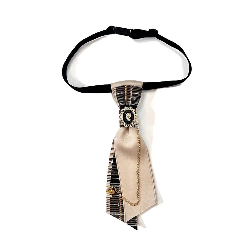 Fashionable Pre-tied Red Grid Queen Women's Necktie sold by FloralTrip product image thumbnail 3