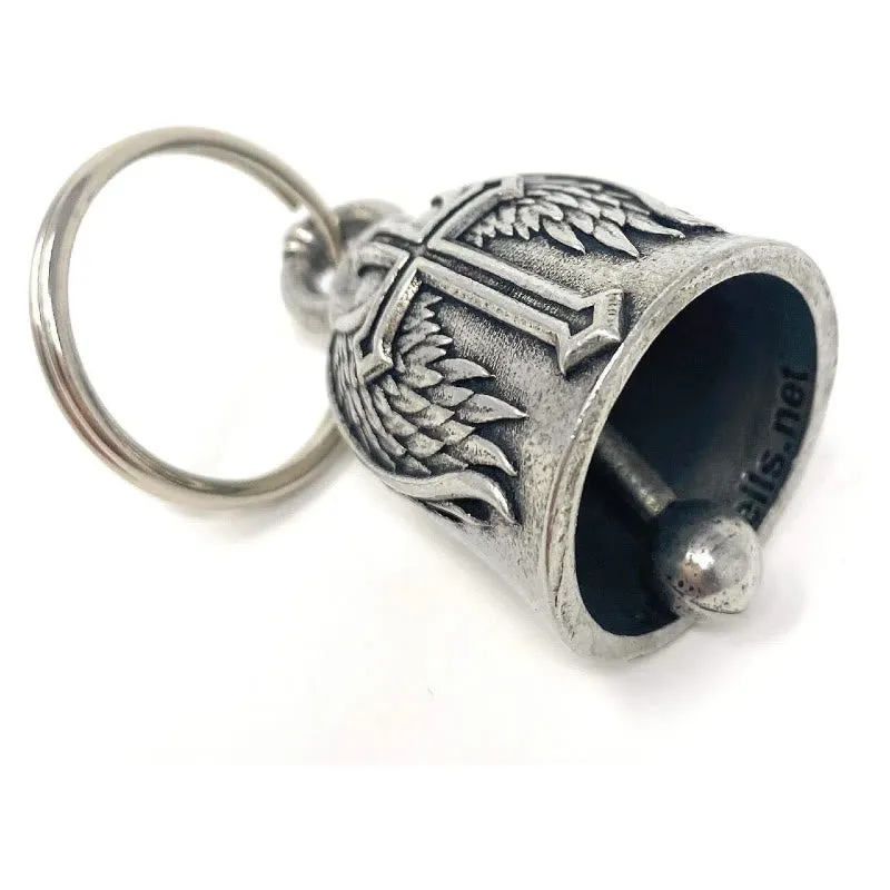 Silver Viking Cross And Wings Bell Keychain sold by FloralTrip product image thumbnail 5