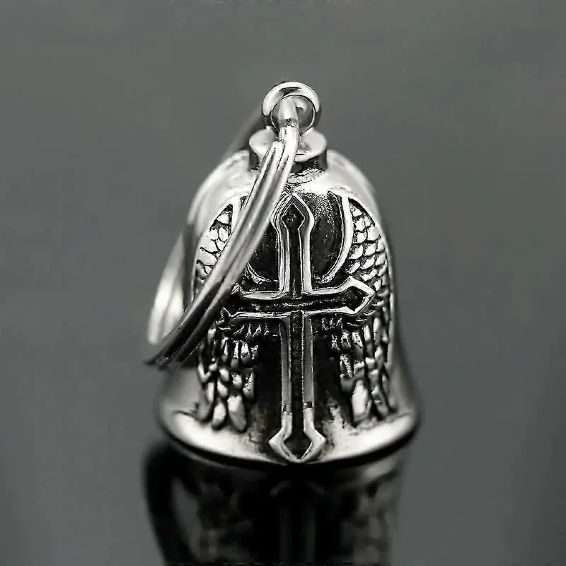 Silver Viking Cross And Wings Bell Keychain sold by FloralTrip product image thumbnail 2