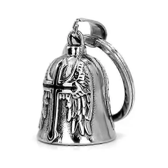 Silver Viking Cross And Wings Bell Keychain sold by FloralTrip product image thumbnail 4