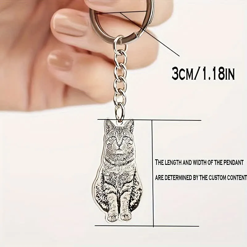 Custom Pet Portrait Memorial Photo Keychain sold by FloralTrip product image thumbnail 4