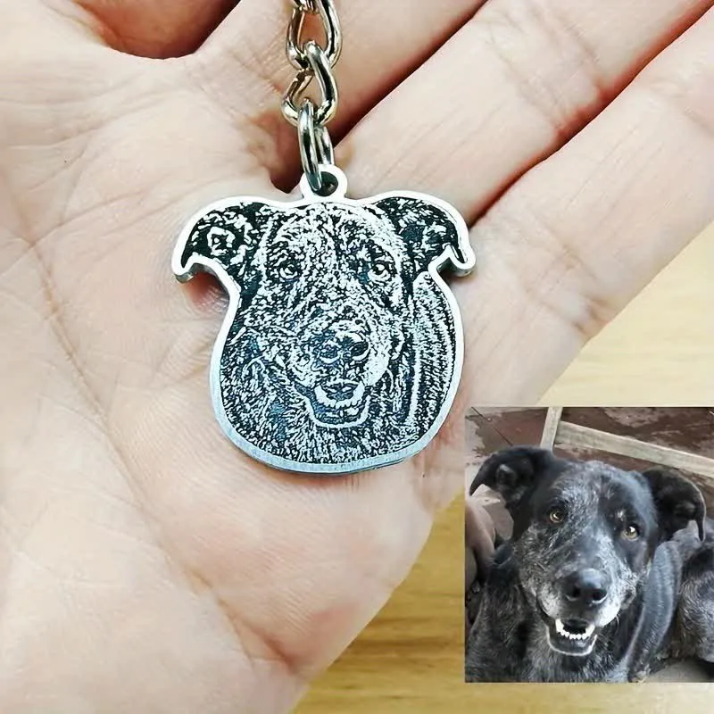 Custom Pet Portrait Memorial Photo Keychain sold by FloralTrip product image thumbnail 5