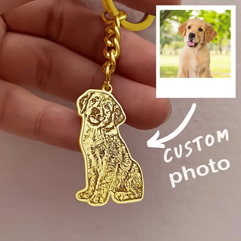 Custom Pet Portrait Memorial Photo Keychain sold by FloralTrip product image thumbnail 3