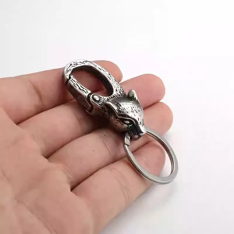 Creative Leopard Head Rust-proof Metal Keychain sold by FloralTrip