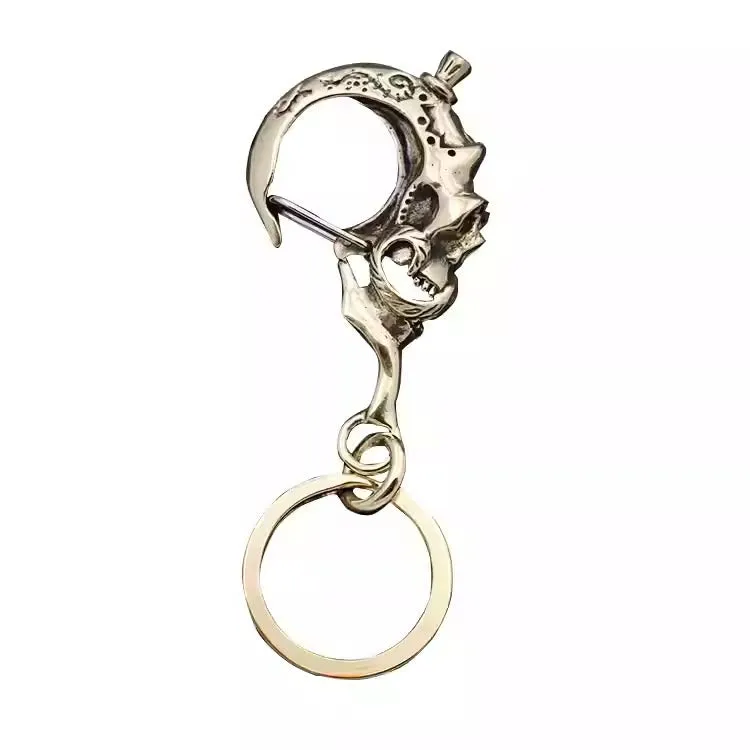 Creative Brass Skull-shaped Keychain With Ring sold by FloralTrip product image thumbnail 5