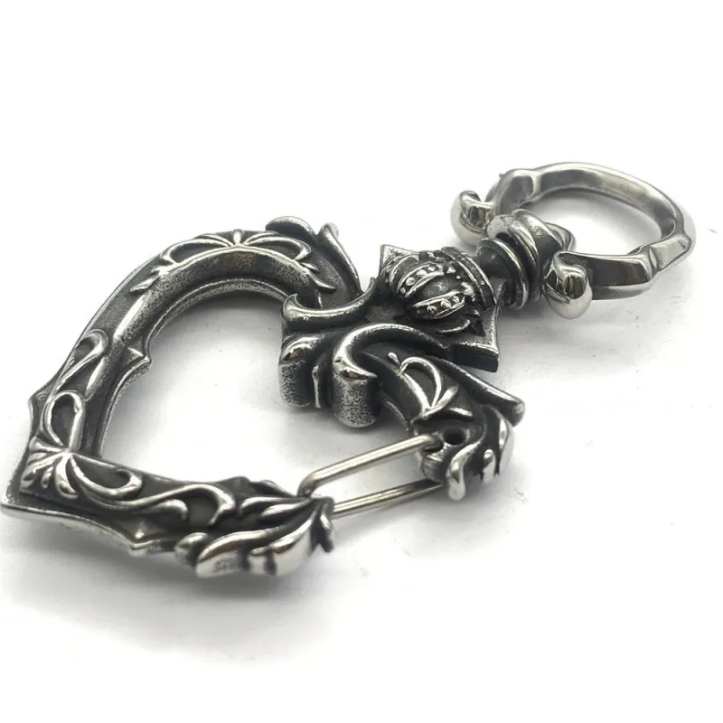 Vintage Rotatable Heart-shaped Polished Metal Keychain sold by FloralTrip