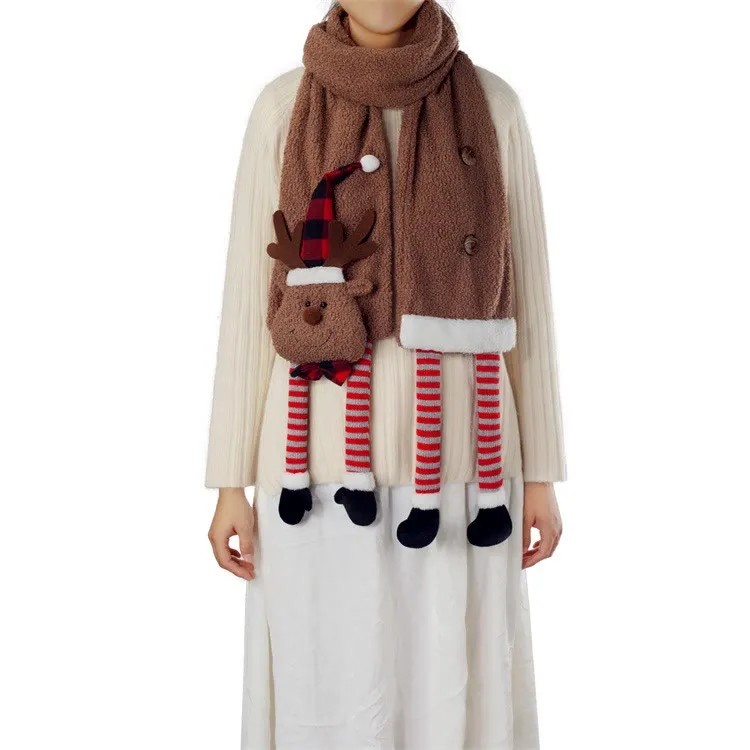 Christmas Brown Cute Elk Winter Warm Scarf sold by FloralTrip product image thumbnail 2