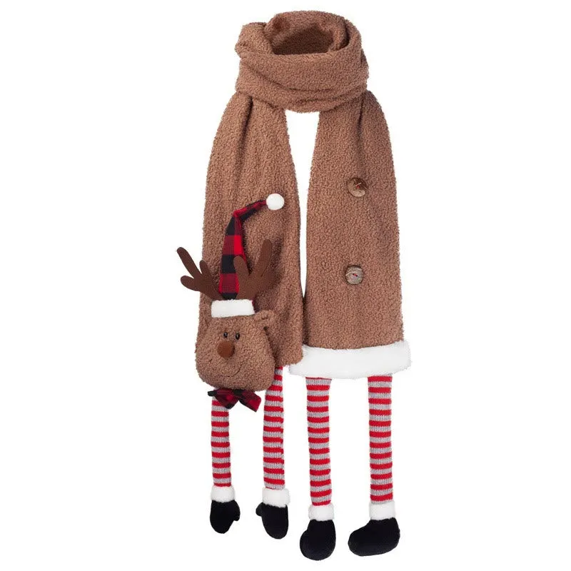 Christmas Brown Cute Elk Winter Warm Scarf sold by FloralTrip product image thumbnail 3