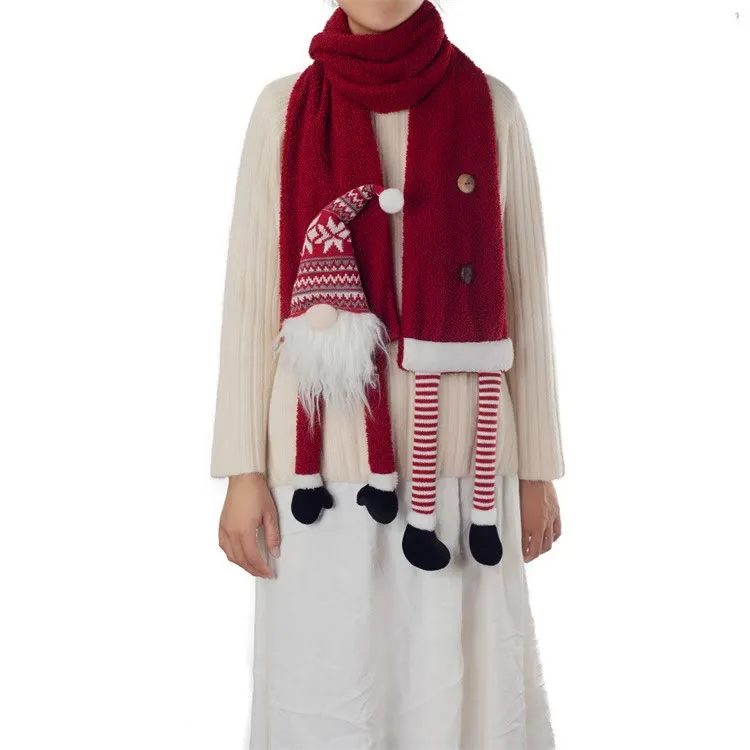 Creative Christmas Santa Claus Red Winter Scarf sold by FloralTrip product image thumbnail 2