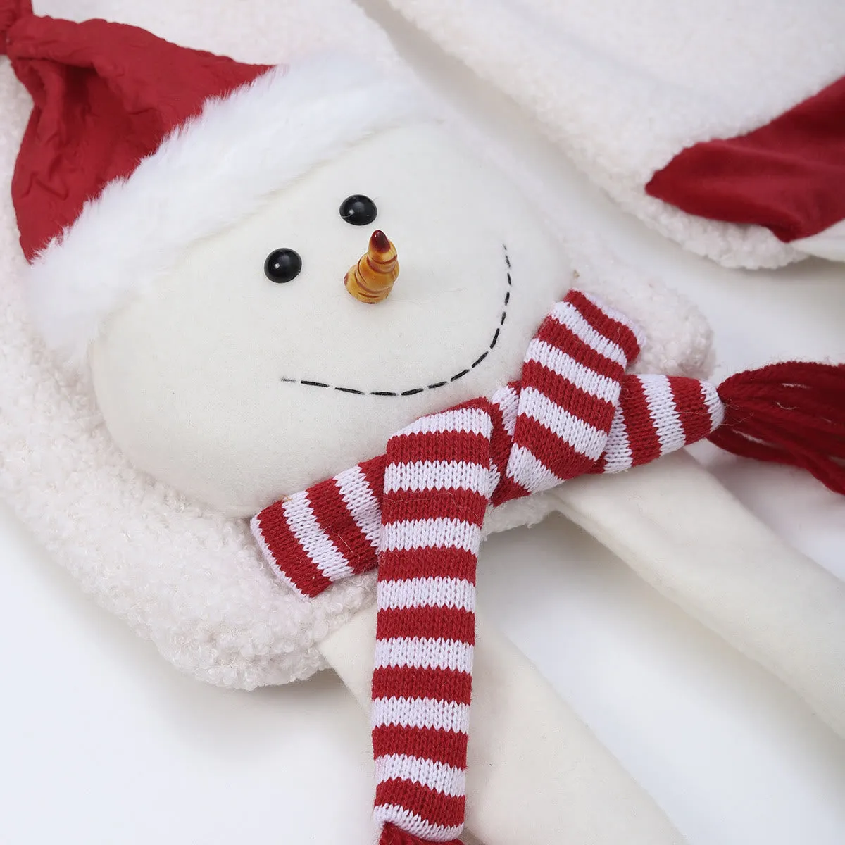 Merry Christmas Red Hat Snowman Winter Knitted Scarf sold by FloralTrip product image thumbnail 3
