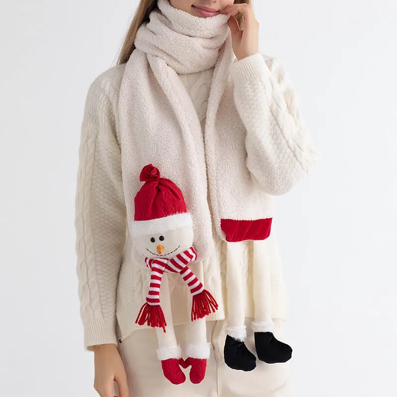 Merry Christmas Red Hat Snowman Winter Knitted Scarf sold by FloralTrip product image thumbnail 2