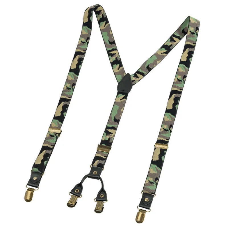 Green Camouflage Pattern Y-back Elastic Suspenders sold by FloralTrip product image thumbnail 5