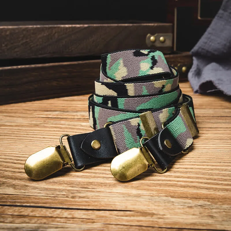 Green Camouflage Pattern Y-back Elastic Suspenders sold by FloralTrip product image thumbnail 3