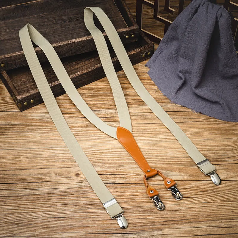 Light Khaki Best Man Y-back Elastic Suspenders sold by FloralTrip