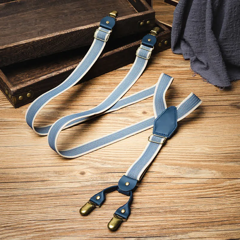 Handsome Sky Blue Y-back Elastic Suspenders sold by FloralTrip product image thumbnail 2