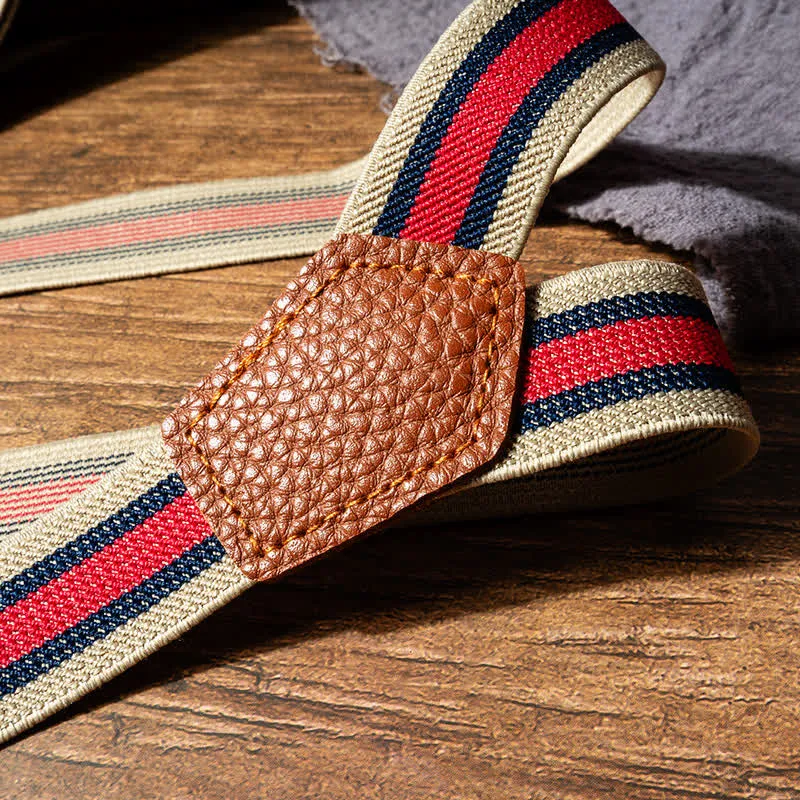 Red & Beige Striped Y-back Elastic Suspenders sold by FloralTrip product image thumbnail 4