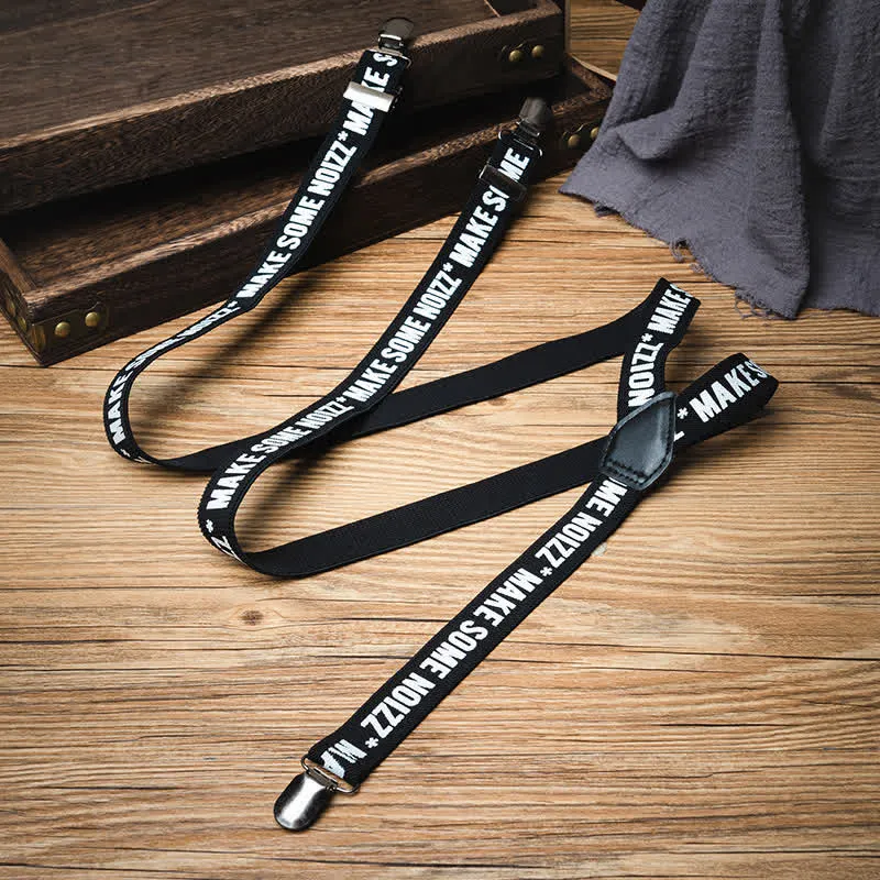 Black & White Letter-Printed Y-back Elastic Suspenders sold by FloralTrip product image thumbnail 2