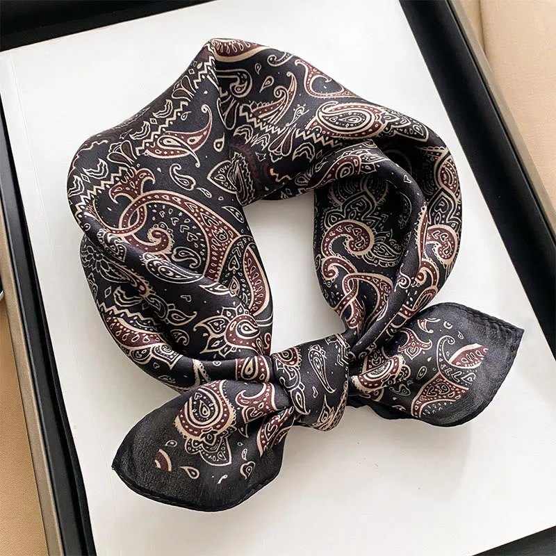Exquisite Silk Skin-Friendly Cashew Print Square Scarf sold by FloralTrip product image thumbnail 4
