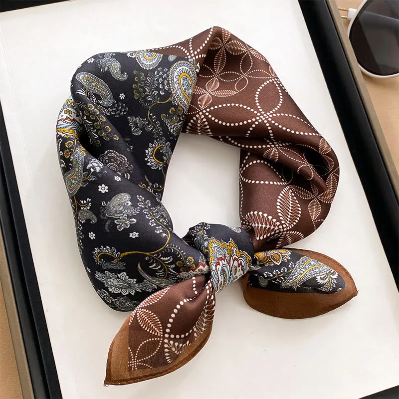 Exquisite Silk Skin-Friendly Cashew Print Square Scarf sold by FloralTrip product image thumbnail 5