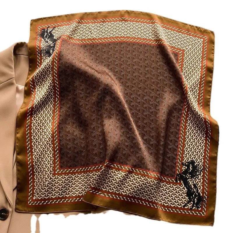 Exquisite Silk Skin-Friendly Cashew Print Square Scarf sold by FloralTrip product image thumbnail 2