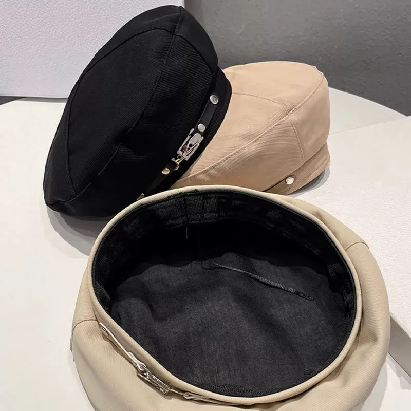 Winter Fashion Simple Metal Buckle Women's Beret Hat sold by FloralTrip product image thumbnail 3