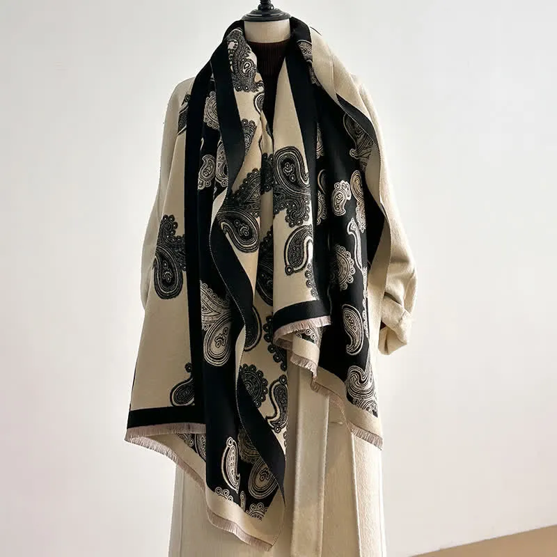 Intricate Paisley Pattern Double Sided Warm Scarf sold by FloralTrip product image thumbnail 4