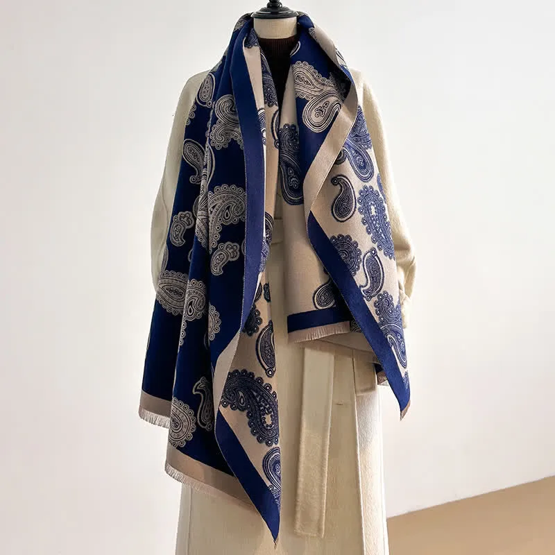 Intricate Paisley Pattern Double Sided Warm Scarf sold by FloralTrip