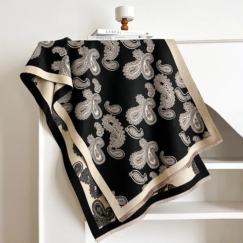 Intricate Paisley Pattern Double Sided Warm Scarf sold by FloralTrip product image thumbnail 5