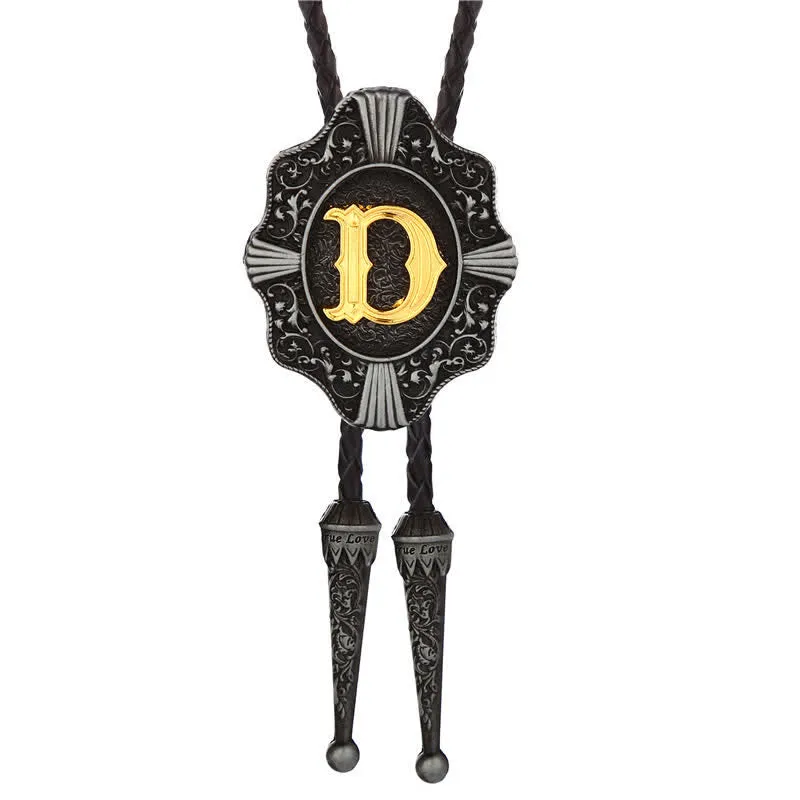 Intricate Filigree Design Initial Letter A To Z Bolo Tie sold by FloralTrip product image thumbnail 5