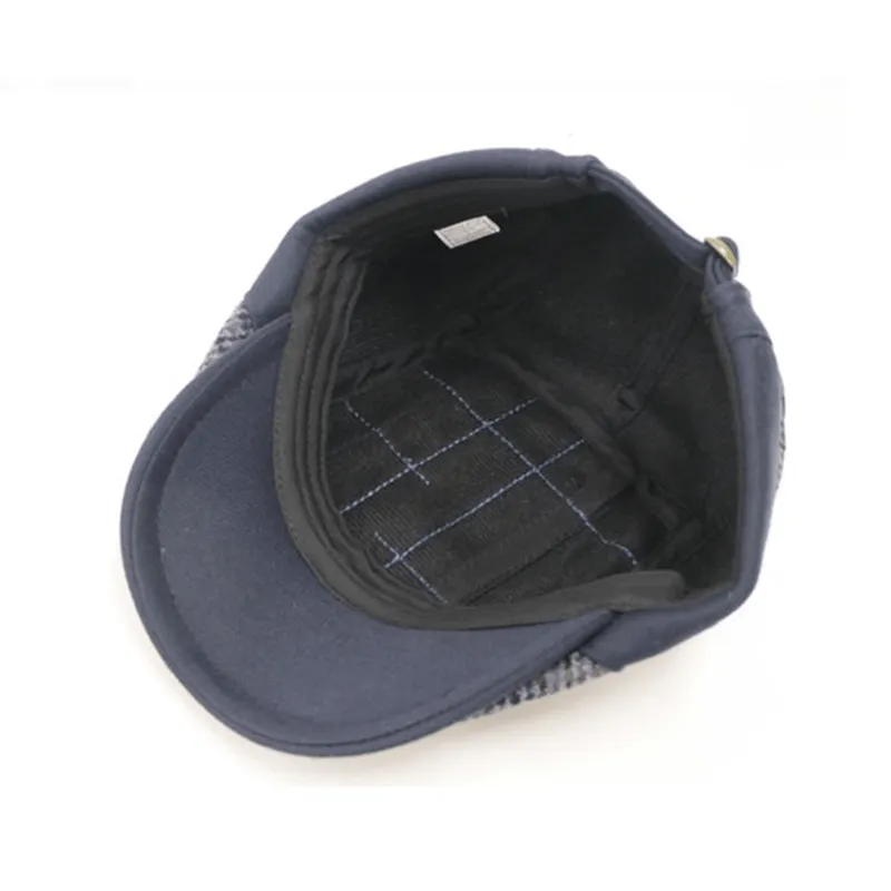 Vintage Art Splicing Winter Warm Men's Beret Hat sold by FloralTrip product image thumbnail 5