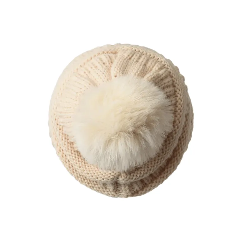 Women's Winter Keep Warm Knitted Beanie Hat With Hairball sold by FloralTrip product image thumbnail 3