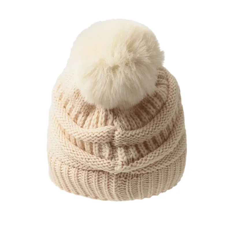 Women's Winter Keep Warm Knitted Beanie Hat With Hairball sold by FloralTrip product image thumbnail 2