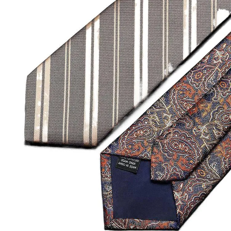 Men's Elegant Champagne Zipper Pre-Tied Necktie sold by FloralTrip product image thumbnail 3