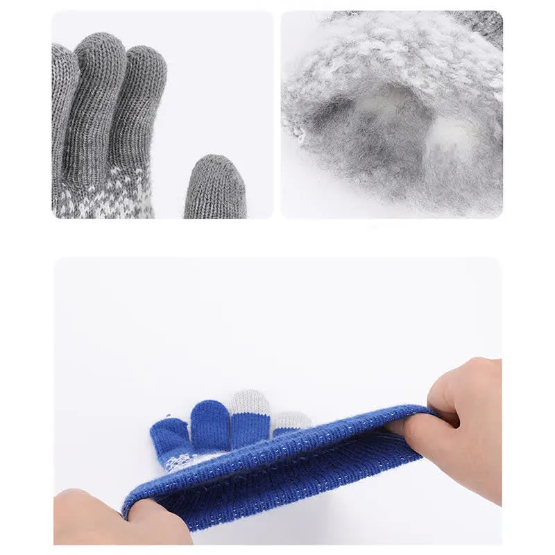 Two-Tone Gradient Color Speckled Patterned Knitted Gloves sold by FloralTrip product image thumbnail 4