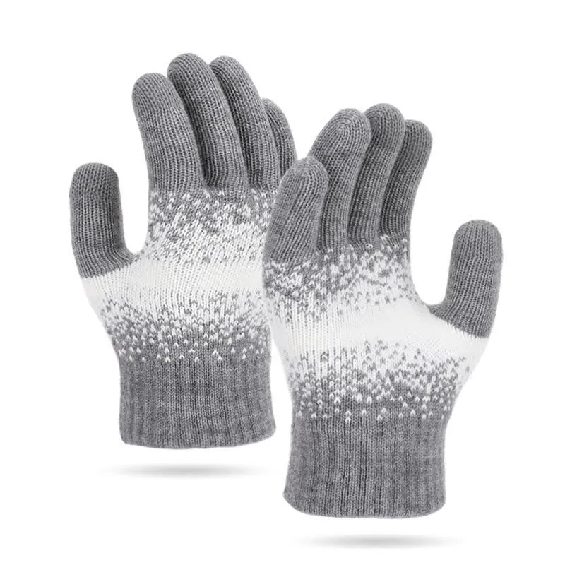 Two-Tone Gradient Color Speckled Patterned Knitted Gloves sold by FloralTrip