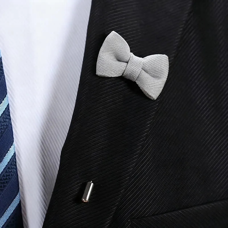 Men's Wedding Boutonniere Bow Tie Shape Cloth Lapel Pin sold by FloralTrip