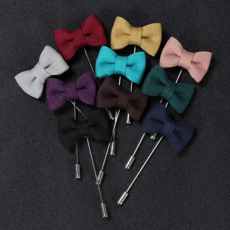 Men's Wedding Boutonniere Bow Tie Shape Cloth Lapel Pin sold by FloralTrip product image thumbnail 2