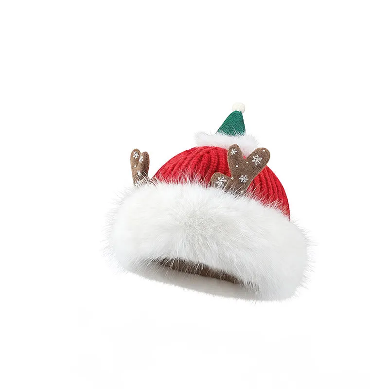 Women's Winter Christmas Antlers Keep Warm Plush Hat sold by FloralTrip product image thumbnail 2