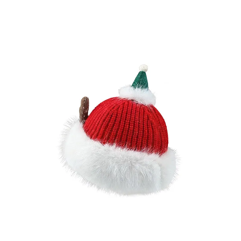 Women's Winter Christmas Antlers Keep Warm Plush Hat sold by FloralTrip product image thumbnail 3