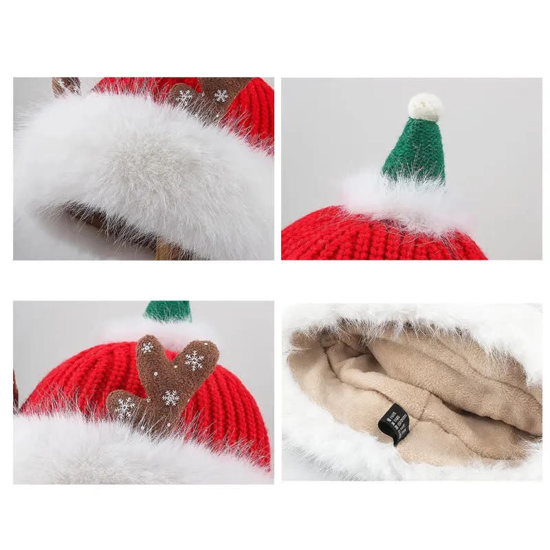 Women's Winter Christmas Antlers Keep Warm Plush Hat sold by FloralTrip product image thumbnail 4