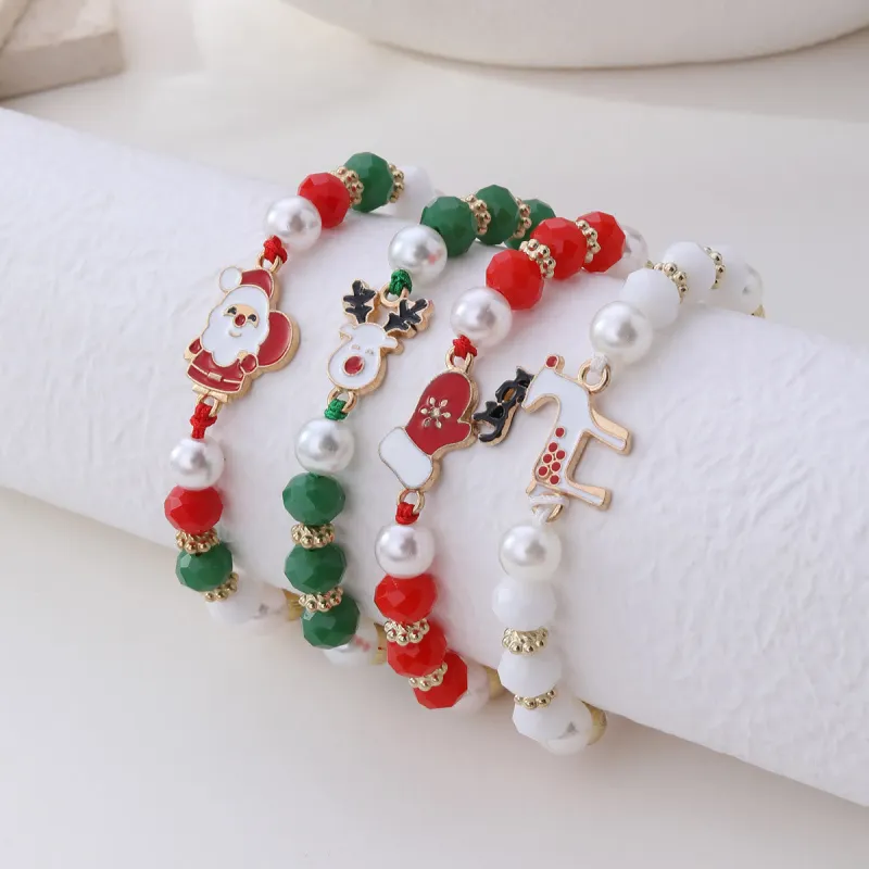 4Pcs Christmas Santa Claus Elk Colorful Bracelet sold by FloralTrip