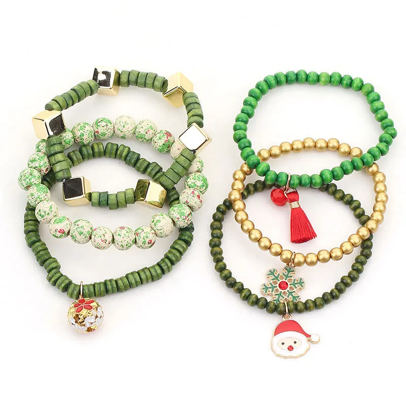 6Pcs Green Christmas Bead Pendant Bracelet Set sold by FloralTrip product image thumbnail 4