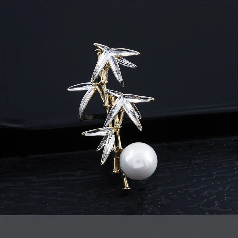 Men's Exquisite Panda Pearl Bamboo Brooch sold by FloralTrip