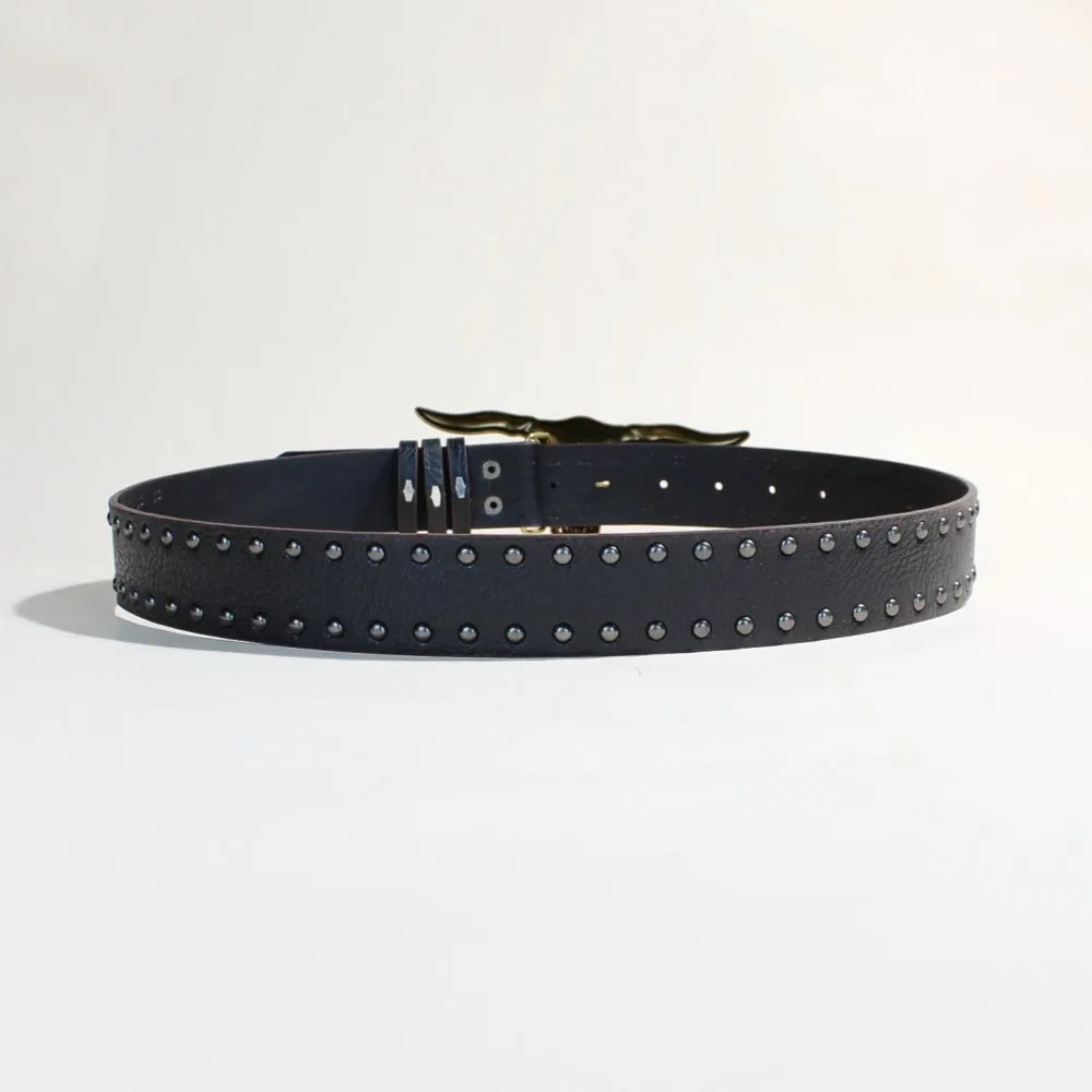 Men's Western Style Golden Longhorn Bull Head Buckle Rivet Belt sold by FloralTrip product image thumbnail 4