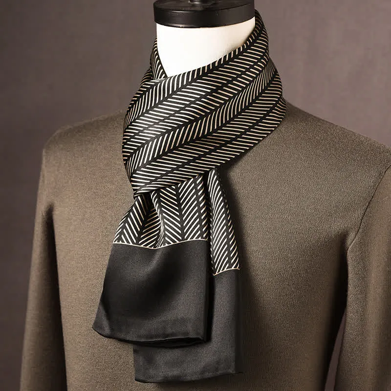 Men's Retro Ethnic Style Long Pure Silk Scarf sold by FloralTrip product image thumbnail 5